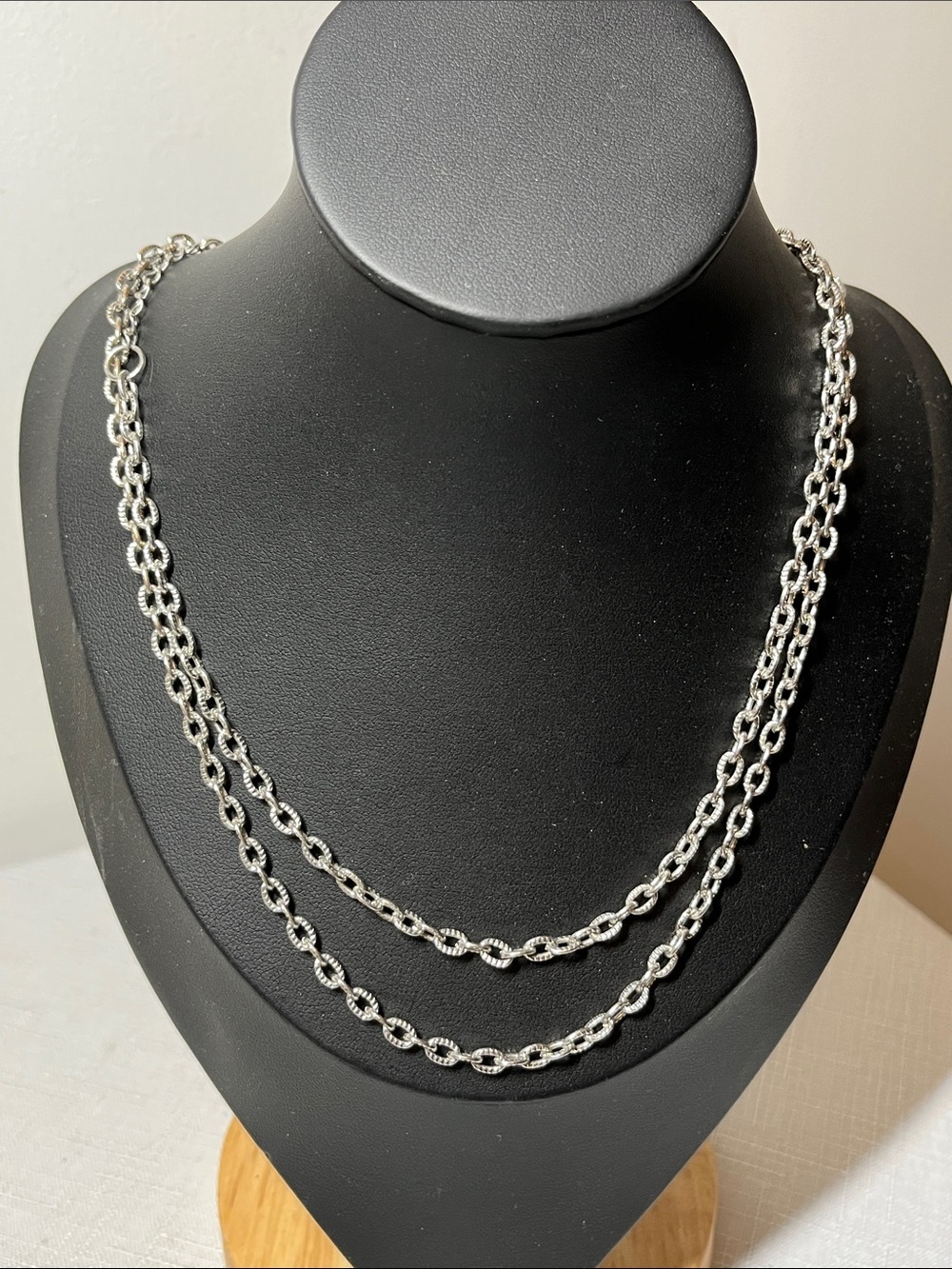 Vintage SPY-C Silver-Tone Chain Necklace - wear long or double for layered look